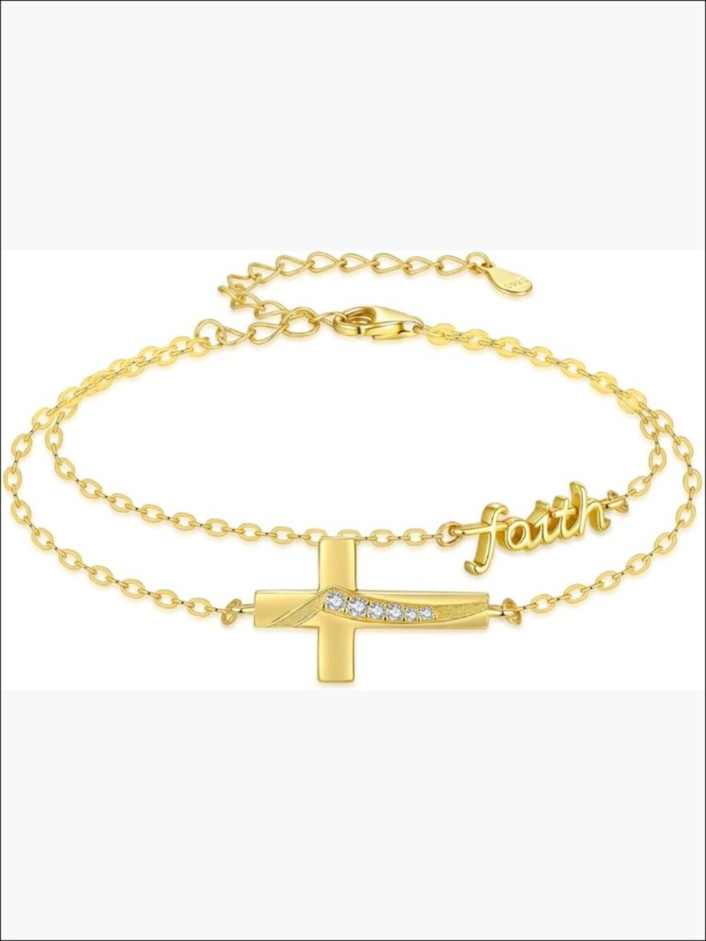 925 Sterling Silver Cross Infinity Bracelet Faith Jewelry for Women